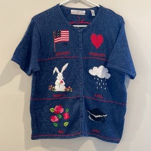 Vintage Classics by Marisa Christina Jan - July Months Sweater Top - Women’s L